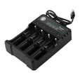 thumbnail image 2 of 2X Cargador de Batería Recargable de 4 Ranuras Li-Ion USB Cargador Rápido Inteligente para 18350 18500 18650 Batería, 2 of 5