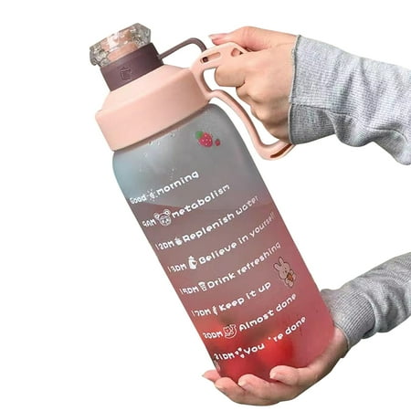 

1800ML Water Bottle Letter Print Kettle Water Cup with Detachable Straw for Home Office School White/Pink/Light Blue/Dark Blue