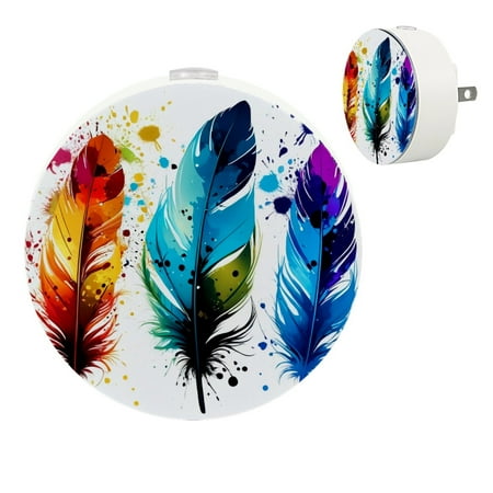

YZUOUZY Lamp for Bedroom Bedroom Lamp Bedside Lamps Set of 2 Art Painting Feathers Splash