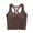 Coffee, variant on Workout Tops for Women Seamless Crew Neck Racerback Stretchy Tee Soft Breathable Athletic Cropped Shirt with Built-In Bra