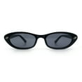 thumbnail image 5 of Womens Vintage Vibe Narrow Rectangle Cat Eye Plastic Sunglasses All Black, 5 of 8
