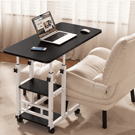 Mobile lifting multi-purpose computer desk, bedside desk computer desk, bedroom, living room dormitory, lazy simple student writing desk, adjustable height laptop desk, rotating 360 °