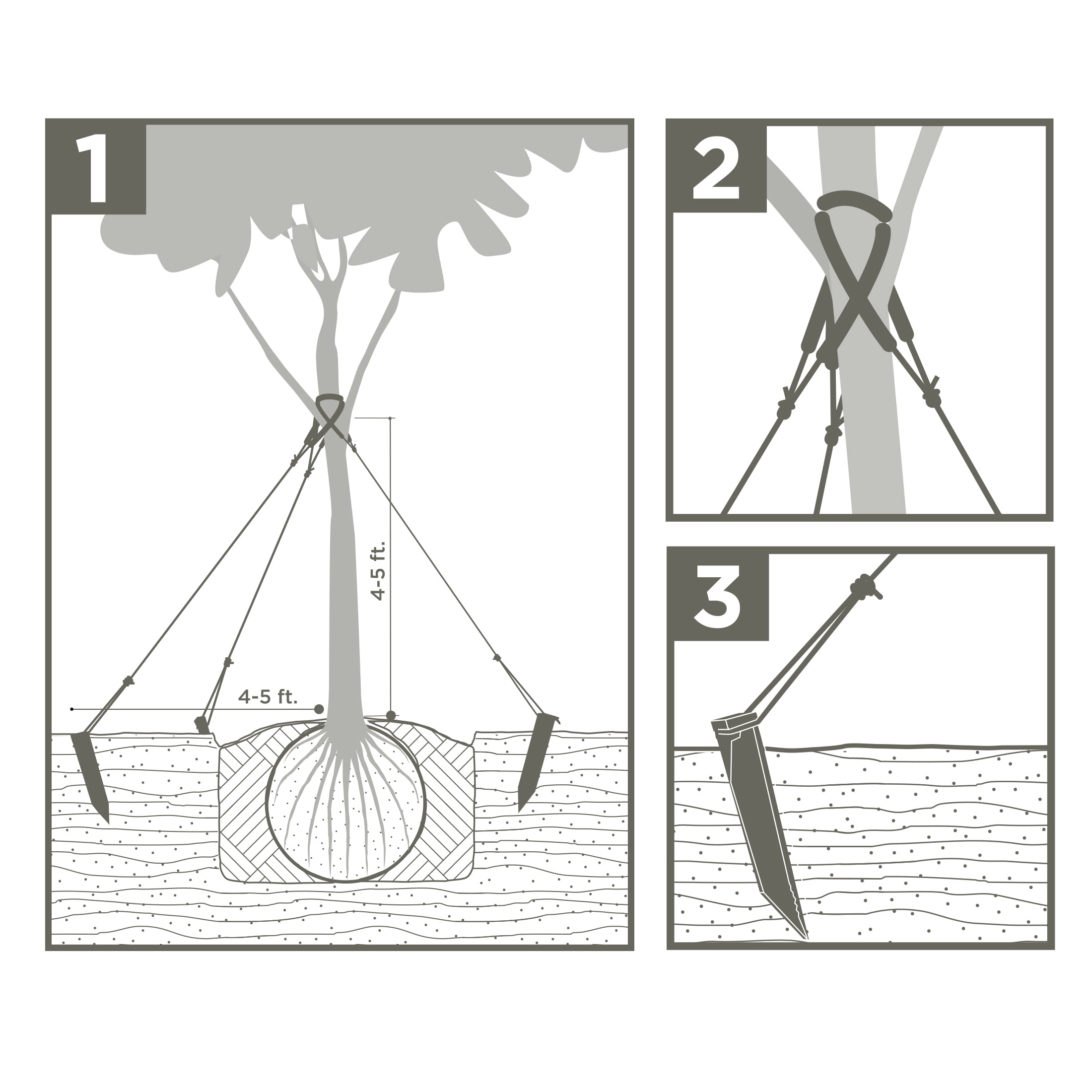 (2 pack) Expert Gardener Tree Stake Kit with Stakes, Vinyl Rope and Protective Tube for Young and Maturing Trees