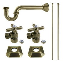 Kingston Brass KPK130P3 Trapeze Modern Plumbing Sink Trim Kit with P-Trap, Antique Brass