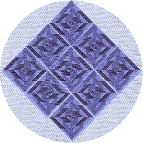 Ahgly Company Machine Washable Indoor Round Transitional Slate Blue Area Rugs, 4' Round