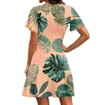 thumbnail image 5 of Hawaiian Tropical Dresses for Women V Neck Floral Print Short Sleeve Flowy Wrap Dress Vacation Dresses, 5 of 5