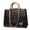 brown, variant on Genuine Leather Cowhide Tote Bag, Women's Letter Embossed Shoulder Crossbody Bag