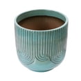thumbnail image 4 of Beautiful 16 Inch Soft Teal Debossed Ceramic Planter by Drew Barrymore, 4 of 8
