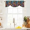 thumbnail image 4 of Tie Up Valances for Windows, Independence Day Adjustable Valance Curtains Window Treatment for Living Room/Bedroom, Red Blue Star Stripe Poppy Flower Rod Pocket Kitchen Curtains & Drapes 42x18 Inch, 4 of 9