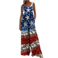 thumbnail image 6 of Wiyuqeen Patriotic Overalls for Women American Flag Sleeveless Bib Overalls Linen 4th of July Rompers Baggy Wide Leg Jumpers with Pocket, 6 of 8
