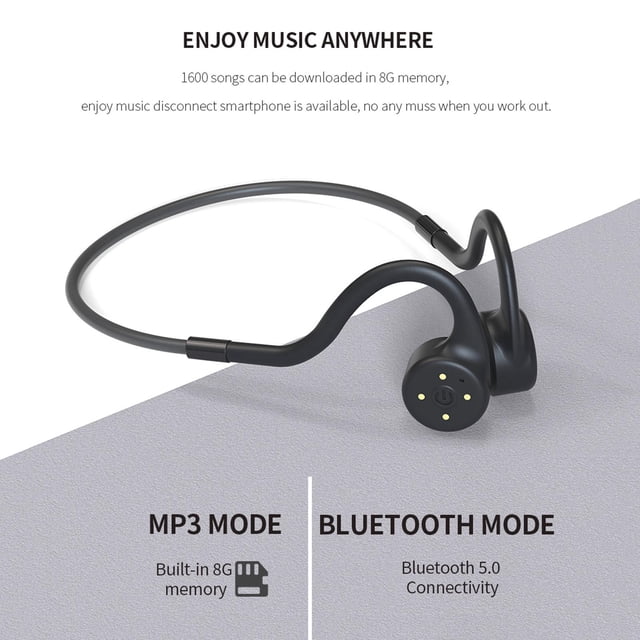 Auriculares de natación de conducción ósea IPX8 Auriculares deportivos Auriculares de baja latencia Impermeables para conducir Gimnasio Deporte