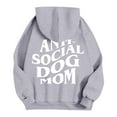 thumbnail image 6 of Hpapadks Hoodie Women Funny Social Dog Mom Print Long Sleeve Loose Hooded Top for Dog Lovers Womens Sweatshirt Grey XXL, 6 of 6