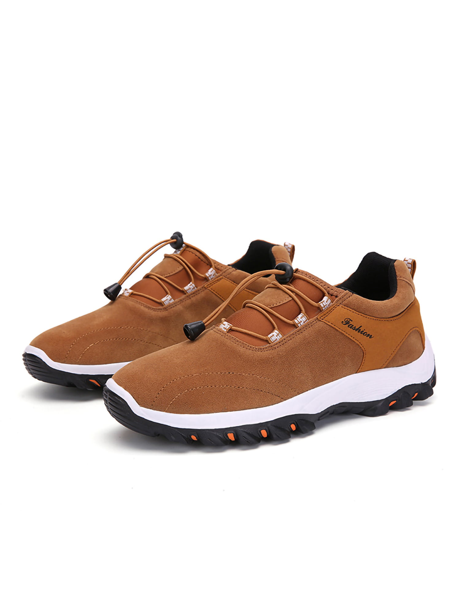Mens Leather Business Athletic Casual Ankle Sneaker Round Toe Solid Sport Running Antiskid Footwear Climbing Hiking Wear Resistant Comfy Jogging Fitness Walking Outdoors Shoes 