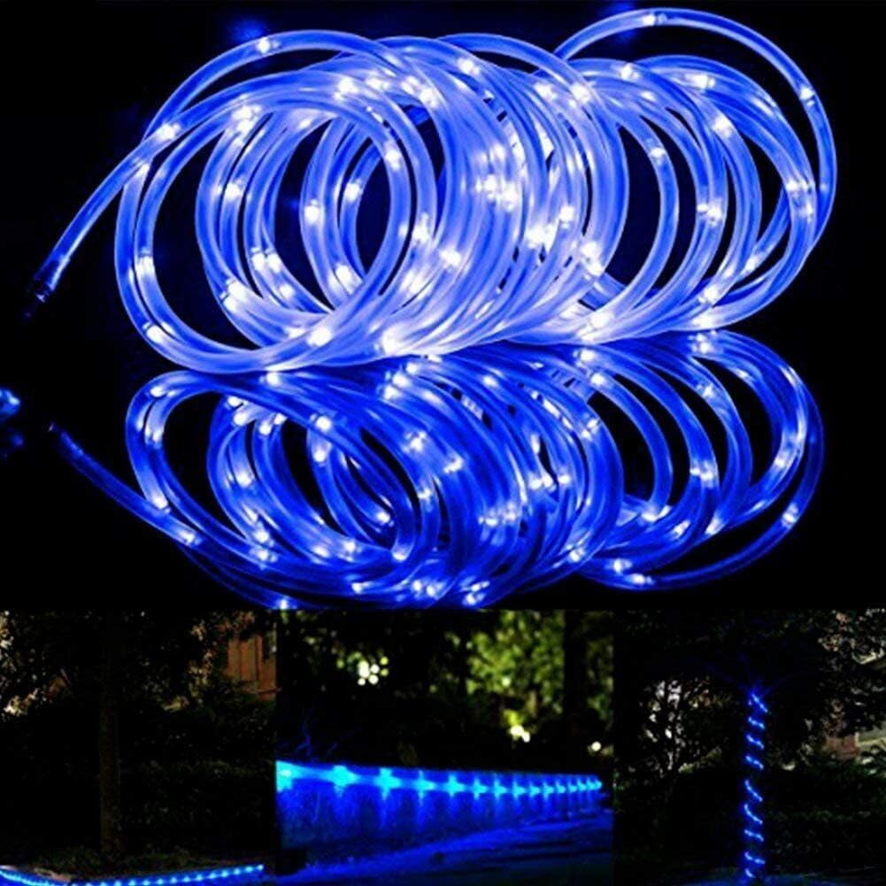 Solar LED Powered Fairy String Rope Strip Lights Waterproof Outdoor Garden Patio Yard Path Lamp