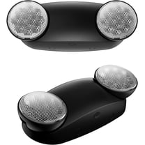 Spectsun 2 Pack Black Emergency Light with Battery Backup Adjustable Two Bug Eye -UL Certified Exit Sign-120-277VAC/Commercial Emergency Lights Fixtures/Indoor Exit Lights for Home/Business.
