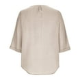 thumbnail image 5 of Exrradully Fashion Women's Summer Round-Neck Solid 3/4 Sleeve Casual Top Blouse Cotton T-shirt, 5 of 7