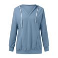 thumbnail image 4 of Vedolay Hoodless Sweatshirts for Women Fashion 2023 Pullover Women Printed Round Neck Long Sleeve Sweatshirt Zip up Hoodie Y2k Blue,XL, 4 of 5