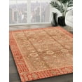 thumbnail image 2 of Ahgly Company Indoor Round Abstract Bright Orange Oriental Area Rugs, 3' Round, 2 of 6