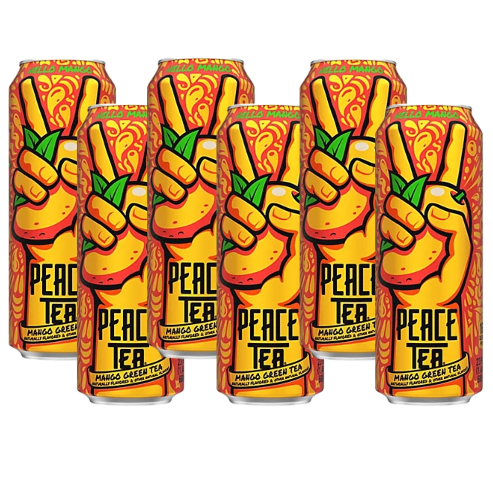 (6) Peace Tea Mango Green Tea Flavored Drinks No Artificial Flavors or