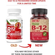 Deva Vegan Vitamins B-12, High Potency 2500 mcg B12, Fast Dissolve, Sublingual, 90 Tablets