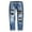Brick Red, variant on Women's Ripped Skinny Jeans, Patchwork Distressed Denim Pants, Slim Fit Patch Jeans for Casual Wear, Street Style, and Daily Outfits-Sky Blue
