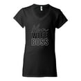 thumbnail image 2 of Wild Bobby, Mom Wife Boss Mother's Day Women’s Standard V-Neck Tee, Black, XX-Large, 2 of 6