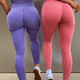 thumbnail image 1 of La aptitud de los deportes jadea los pantalones delgados hechos punto inconsútiles de la yoga de la humedad de las mujeres de las polainas de la cadera, 1 of 4