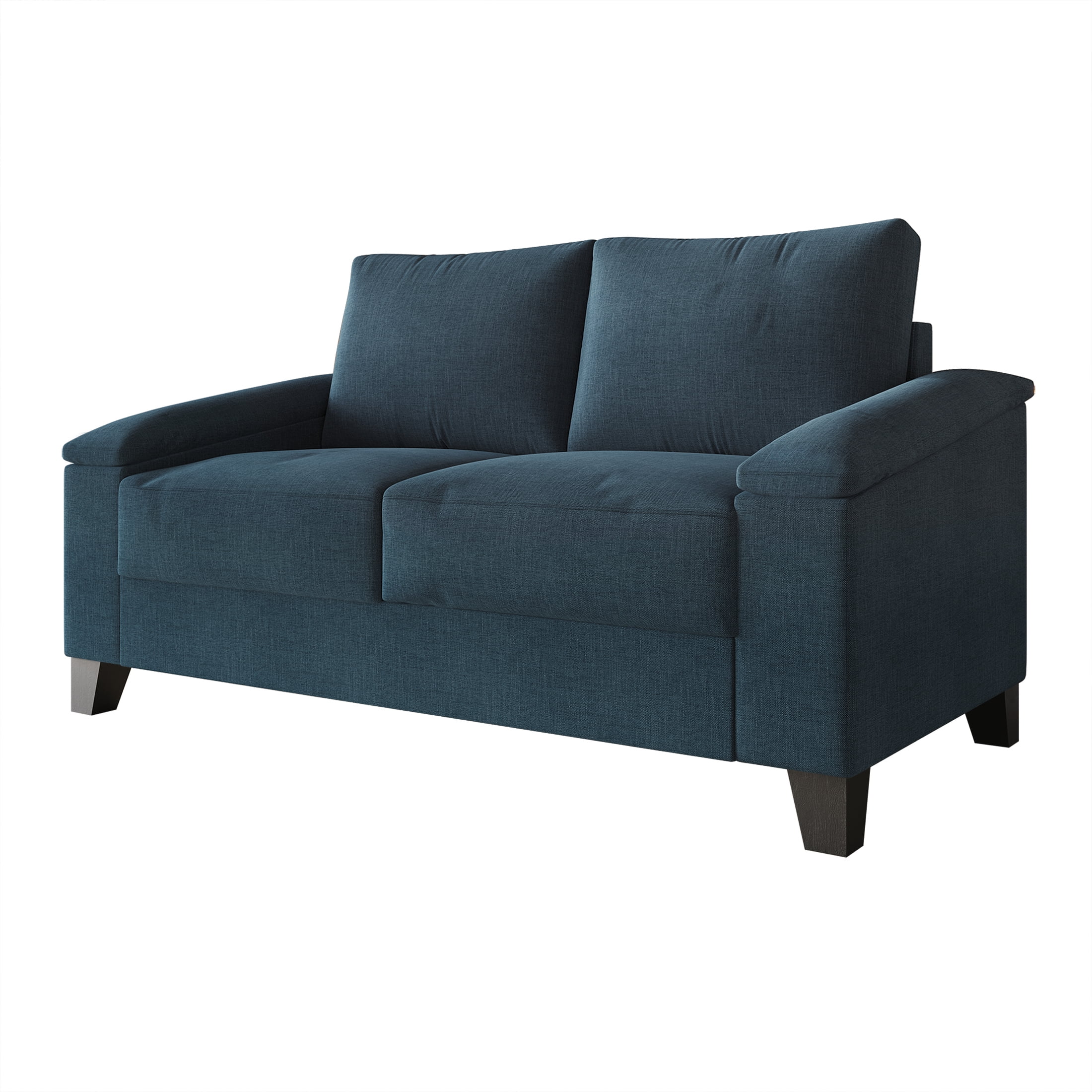 Castle Place Elegance Linen Upholstered Loveseat, Blue