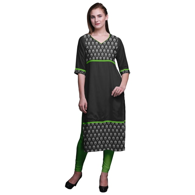Bimba Kurtis Droits à Panneaux pour Femmes Robe Kurti Longue Haut Indien Imprimé