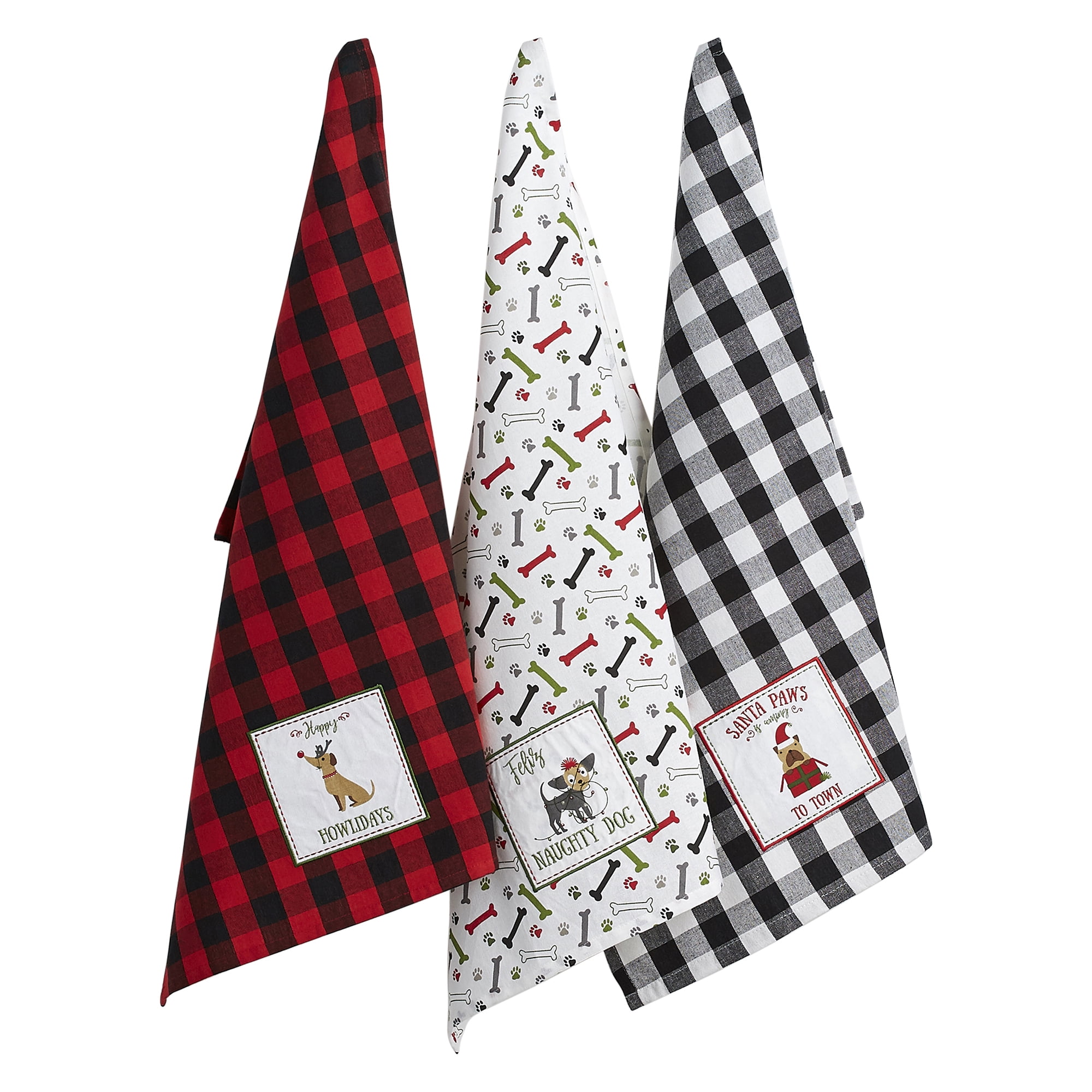 NICHOLAS SQUARE WINE KITCHEN SPREADING CHRISTMAS CHEER TOWELS NEW #17182 ST 