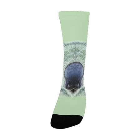 

Animal Tropical Koala Bear Portrait Cute Jungle Hipster Zoo Wild Graphic Print Mint and Reseda Green Women s Custom Socks (Made In USA)