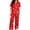 v-59Red279, variant on HAYIMI Women Christmas 2 Piece Pajama Set, Short Sleeve Lapel Button-Down Tops And Pants Set, Xmas Print Loungewear Sleepwear For Relaxed Evenings