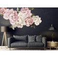 thumbnail image 5 of Calcomanía de pared de peonías florales, flores de ramo de peonía, pegatina de pared extraíble para pelar y pegar, 5 of 5