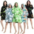 thumbnail image 2 of Couverture à Capuchon Assortie Mère-Fille pour Femmes et Enfants avec Manches, Chandail en Molleton Chaud, 2 of 7