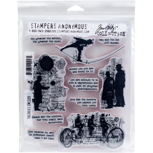 Tim Holtz Cling Stamps 7"X8.5"-Theories