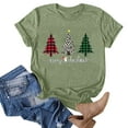 thumbnail image 4 of larppty Christmas Tree Shirt for Women Merry Christmas Printed T-Shirts Short Sleeve Holiday Tee Xmas Gift Tops (Light Green, XL), 4 of 8