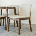 thumbnail image 4 of Clark 5-Piece Mid-Century Modern Dining Set with 4 Fabric Dining Chairs in Beige, 4 of 5