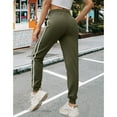 thumbnail image 2 of Running Sweatpants for Women Drawstring High Waist Side Stripes Workout Cotton Athletic Lounge with Pockets, 2 of 6