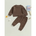 thumbnail image 4 of Bagilaanoe 2PCS Newborn Baby Girl Boy Long Pants Set  Long Sleeve Sweatshirt Pullover Tops + Drawstring Sweatpants 3M 6M 9M 12M Infant Casual Sweatsuits, 4 of 9