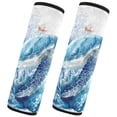 thumbnail image 2 of 2-Pack Seat Belt Covers with Flannel Seatbelt Shoulder Strap Case Adjustable Straps Soft Padding for Car Blue Sea Turtle Pattern Small, 2 of 8