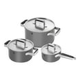 thumbnail image 1 of ZWILLING Pure Cookware Set, 6 Piece 18/10 Stainless Steel, Grey, 1 of 7