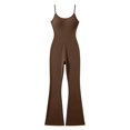 thumbnail image 5 of Shadoumai Womens Flare Bodycon Jumpsuit Square Neck Full Length Tank Top Rompers Sleeveless Yoga Unitard Playsuit, 5 of 5