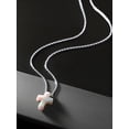 thumbnail image 4 of Gem Stone King Unisex 12MM Created Opal Cross Pendant Necklace | 925 Sterling Silver  | With 18 inch Silver Chain, 4 of 4