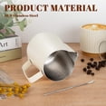 thumbnail image 2 of Milk Frothing Pitcher,12/20oz Milk Frother Cup with Clear Scale,304 Stainless Steel Cappuccino Espresso Machine Accessories for Barista Coffee Bar with Latte Art Pen,Silver, 2 of 7