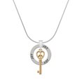 thumbnail image 1 of Delight Jewelry Goldtone Open Peace Heart Key Joy Ring Charm Necklace, 18", 1 of 4
