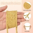 thumbnail image 3 of Uxcell Twisted Cord Trim, 5mm/11 Yard Trim Cord Rope 3-Ply Polyester Silk Twine Braided Rope Twist Ties Cords Silk Rope for Home Decor Graduation Honor Cord DIY Craft, Yellow, 3 of 6