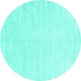 thumbnail image 1 of Ahgly Company Machine Washable Indoor Round Solid Turquoise Blue Modern Area Rugs, 8' Round, 1 of 4