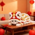thumbnail image 3 of Lion Dance Dog Costume, Chinese New Year Dog Hoodie with Pom Poms, Adjustable Festive Pet Outfit for Small Medium Dogs Christmas Halloween, 3 of 5