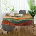 thumbnail image 3 of Yayeee Tablecloths 54" x 72" Rectangle Wrinkle Resistant Party Table Cover, Abstract Wavy Landscape, 3 of 8