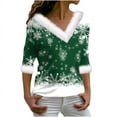 thumbnail image 2 of Birdeem Joyeux Noël Blouse Décontractée à Manches Longues Col en V pour Femmes, 2 of 12